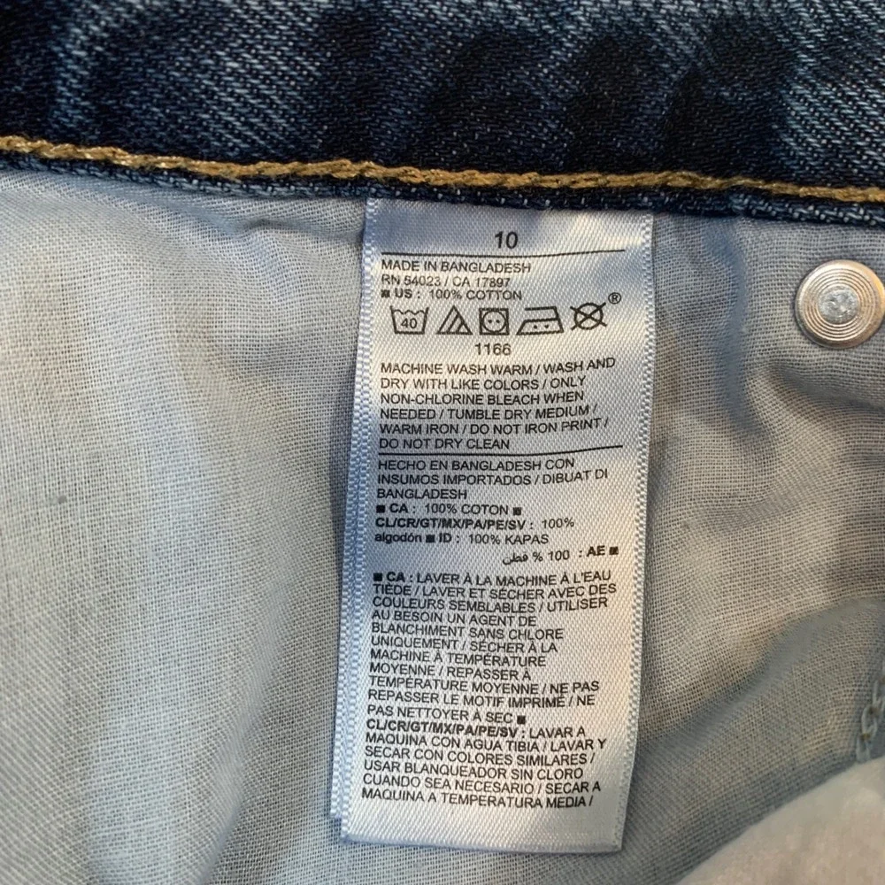 Old Navy High Rise Slouchy‎ Straight Denim Jean Shorts Women's Size 10 Blue